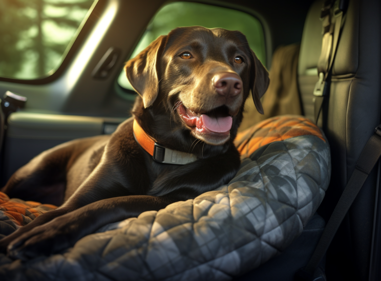 A dog car seat designed to fit various sizes and breeds of dogs