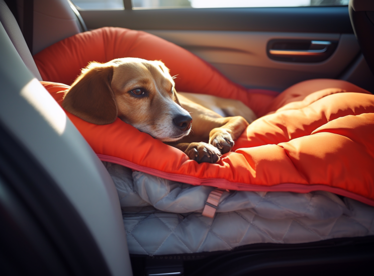 A convertible dog car bed that can be used for home and travel